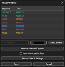 Settings Dialog