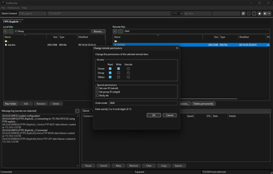 Remote permissions dialog